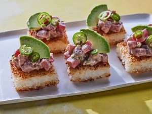spicy-tuna-with-crispy-rice-recipe-food-network-kitchen image