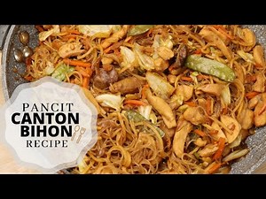 pancit-canton-with-bihon-recipe-filipino-food-youtube image