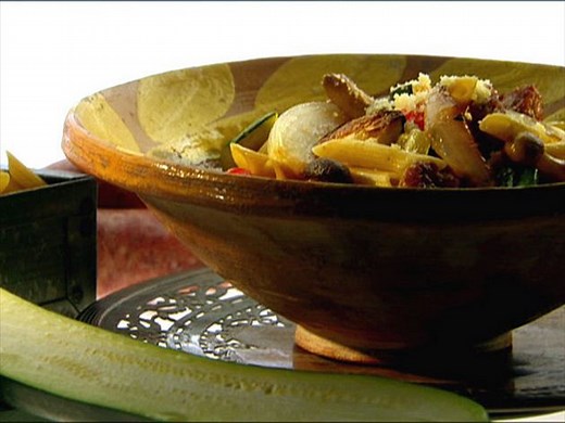 sausage-and-roasted-vegetable-penne-food-network image