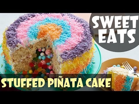 this-stuffed-piata-cake-spills-out-candy-food-network image