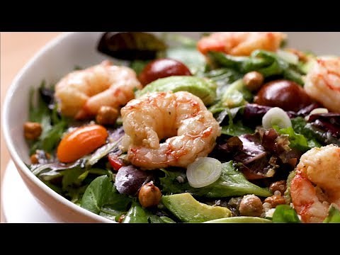 how-to-make-a-seared-shrimp-and-avocado-salad-recipe-tasty image