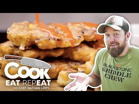 buffalo-chicken-fritters-blackstone-griddle-youtube image