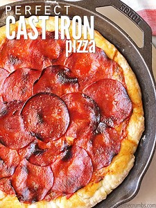 perfect-homemade-cast-iron-skillet-pizza-dont-waste-the-crumbs image