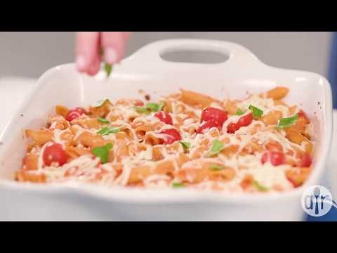how-to-make-creamy-pasta-bake-with-cherry-tomatoes image
