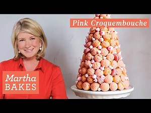 martha-stewarts-pink-croquembouche-martha-bakes image