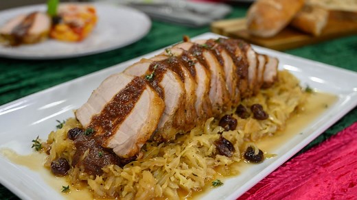 lidia-bastianichs-roasted-pork-loin-with-cabbage-and-dried image