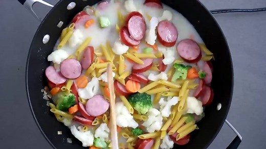 skillet-pasta-with-sausage-taste-and-tell image