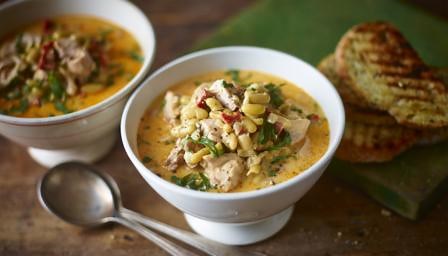 hearty-chicken-and-chorizo-soup-recipe-bbc-food image