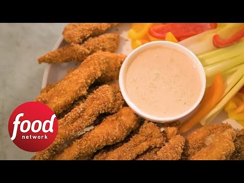sweet-chili-chip-crusted-chicken-fingers-food-network image