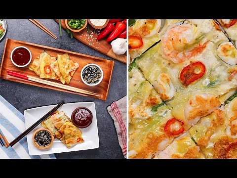 how-to-make-korean-seafood-scallion-pancakes-tasty image