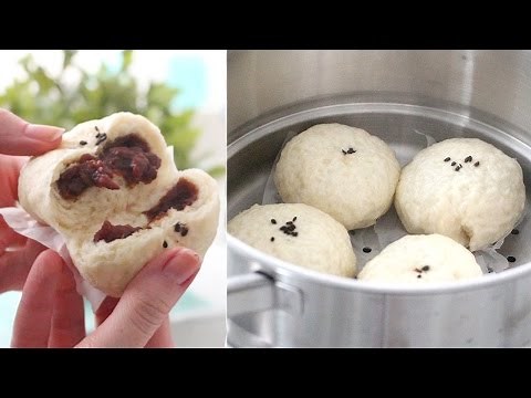 how-to-make-anman-red-bean-paste-filled-steamed-buns image