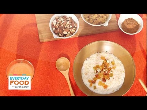 hot-rice-cereal-with-nuts-and-raisins-everyday-food image