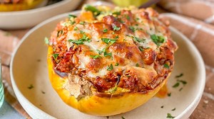 spaghetti-squash-lasagna-boats-recipe-tasting-table image