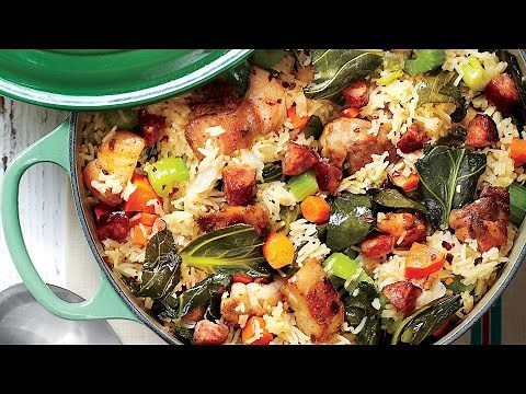 chicken-and-collards-pilau-southern-living-youtube image