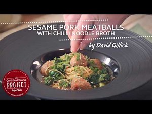 sesame-pork-meatballs-with-chilli-noodle-broth-youtube image