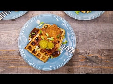 buttermilk-and-blue-waffles-with-buffalo-whiskey-crispy image
