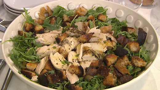 roast-chicken-over-bread-and-arugula-salad-today image