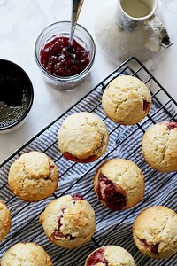 easy-muffin-recipe-muffins-filled-with-jam-the-thirsty image