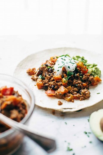 spicy-chipotle-turkey-burritos-make-ahead-recipe-pinch-of-yum image