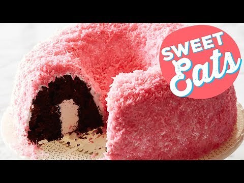 snowy-pink-coconut-bundt-cake-food-network-youtube image